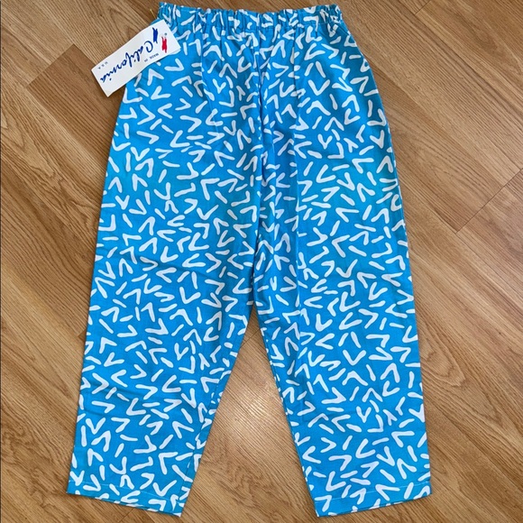 NWT Vintage Randi & Randy 80’s Blue Patterned Kids Joggers Deadstock - Picture 1 of 5